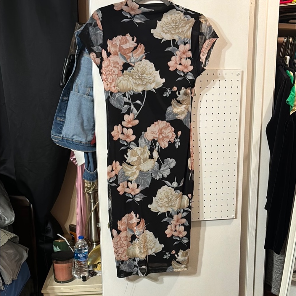 Floral Black Dress